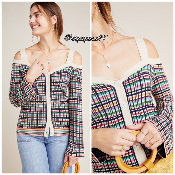 NWT, Anthropologie, Krissy Plaid Cardigan - Picture 2 of 3